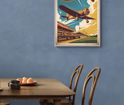 affiche vintage course aérienne