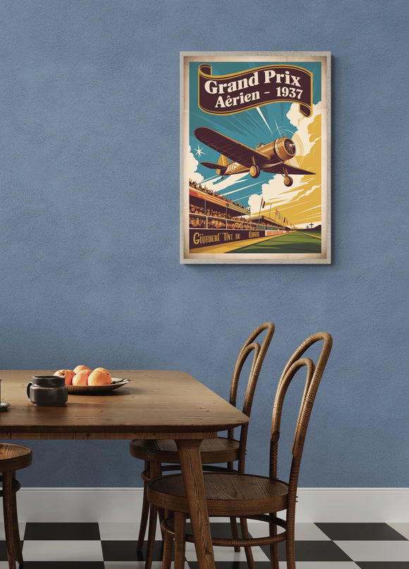 affiche vintage course aérienne