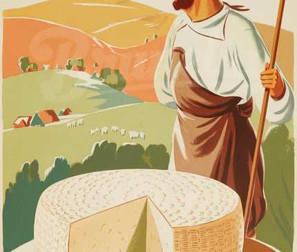 Affiche vintage fromage de brebis basque