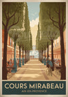 Affiche Cours Mirabeau Aix-en-Provence style Art déco