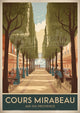 Affiche Cours Mirabeau Aix-en-Provence style Art déco