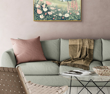 Affiche vintage prairies alpines fleuries