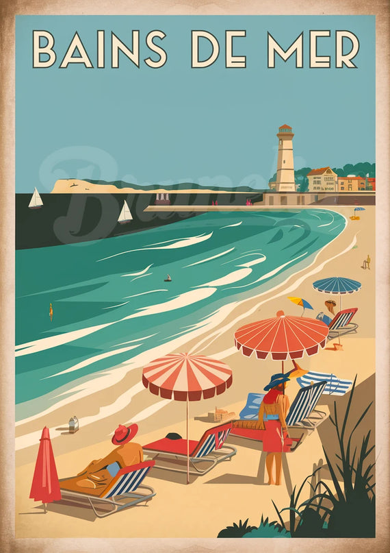 affiche vintage mer