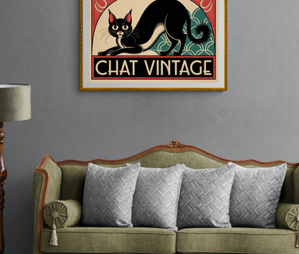 affiche vintage chat