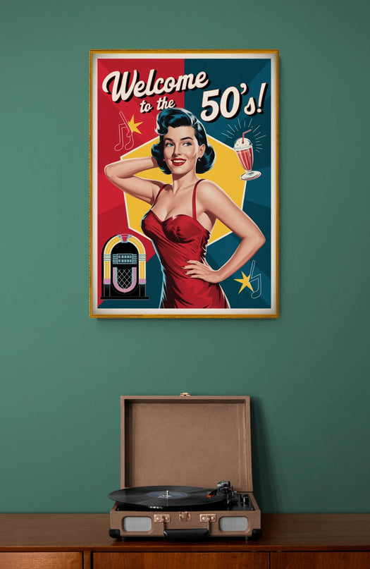 affiche pin up années 50 art mural