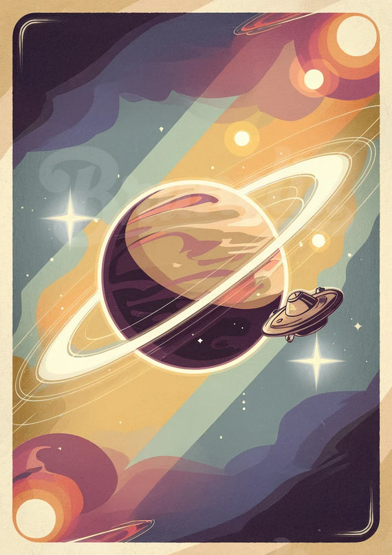 Affiche vintage planète rétro copie