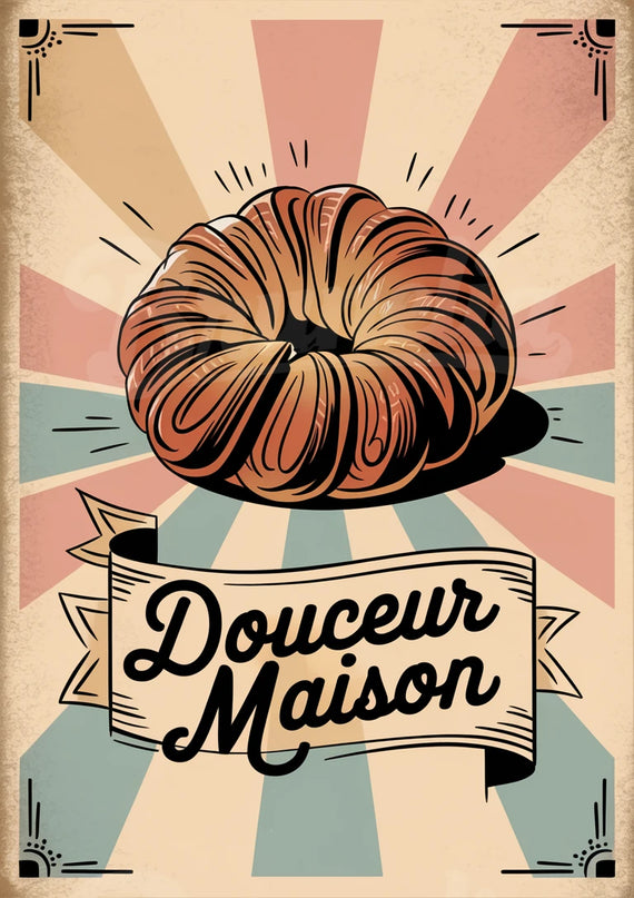 Affiche étal pâtisserie vintage