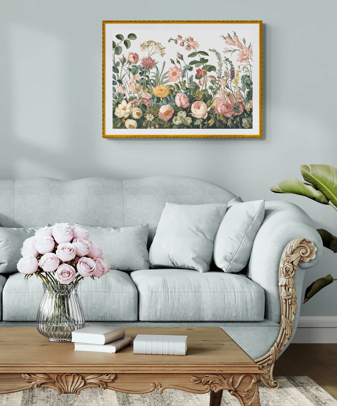 affiche fleur vintage
