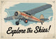 Affiche aéronautique vintage Explore the Skies avion