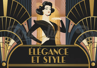 Affiche Élégance et Style femme Art Déco années 1920