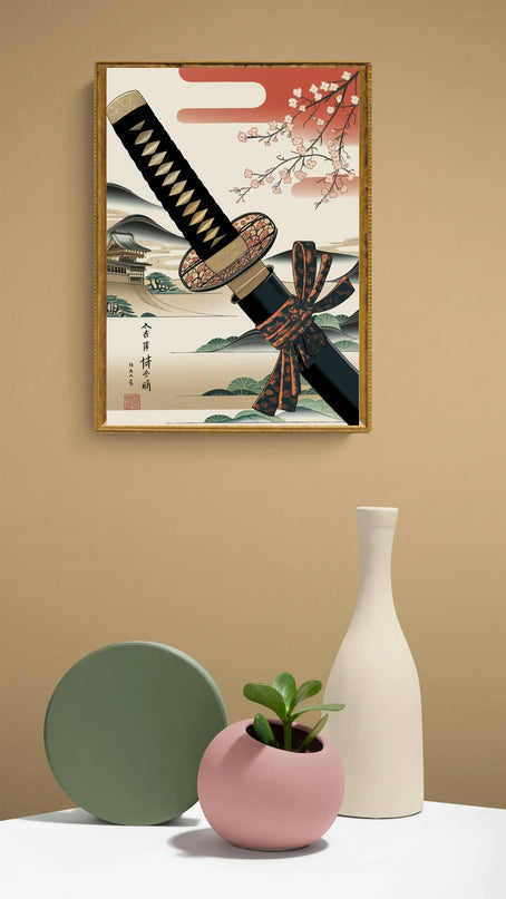 Affiche vintage katana ancien