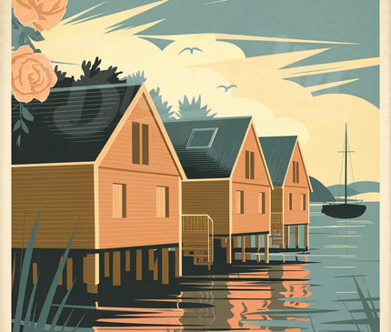 affiche arcachon vintage