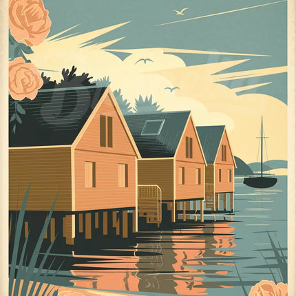affiche arcachon vintage