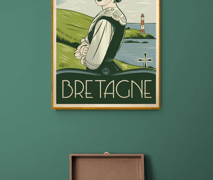 Affiche vintage coiffe bretonne