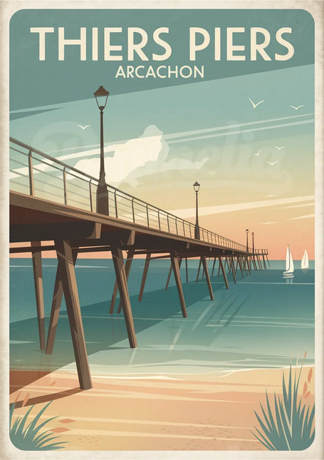 Affiche jetée Thiers vintage