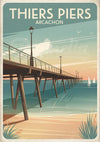 Affiche Thiers Piers Arcachon jetée océan coucher de soleil