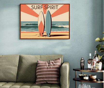 Affiche vintage surf spirit