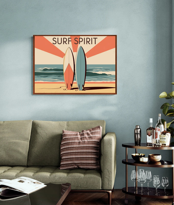 Affiche vintage surf spirit