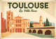 Affiche Ville Rose style Art Déco Toulouse