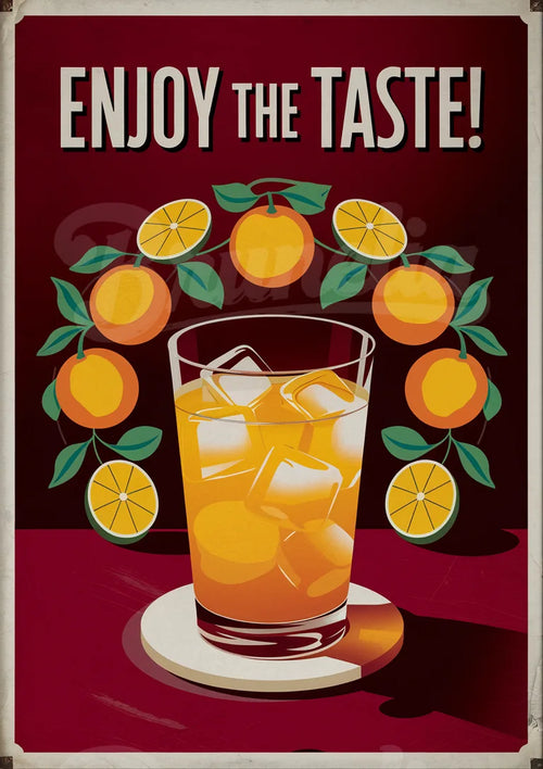 Affiche Jus d'orange frais années 1930 Publicitaire