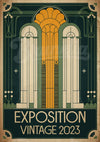 Affiche façade Art déco éventail colonnes Exposition 2023