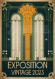 Affiche façade Art déco éventail colonnes Exposition 2023