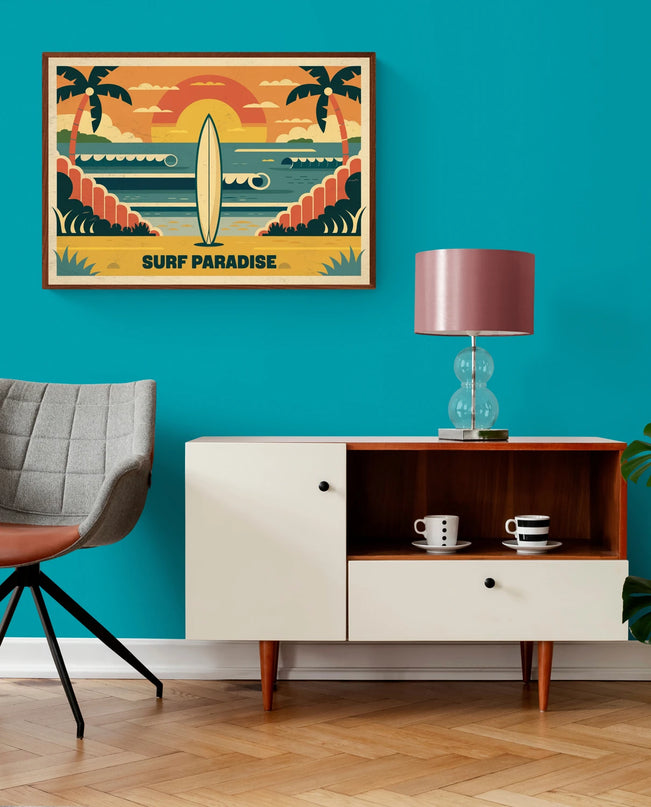affiche vintage surf