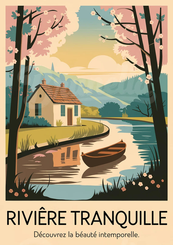 affiche paysage vintage