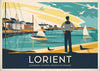 Affiche Lorient marin et voiliers côte bretonne