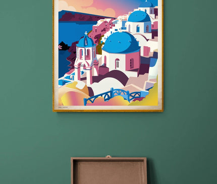 Affiche vintage Santorin