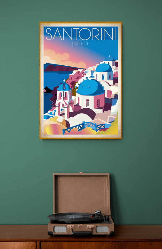 Affiche vintage Santorin