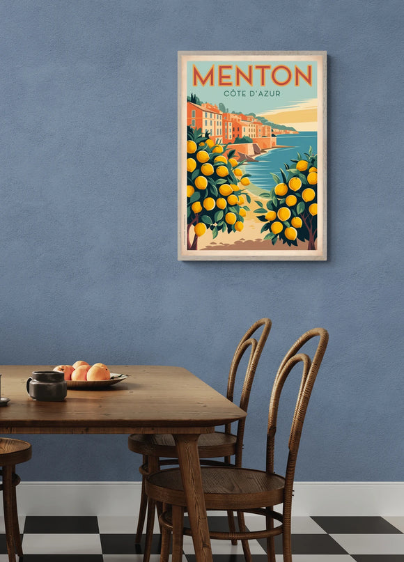affiche vintage menton