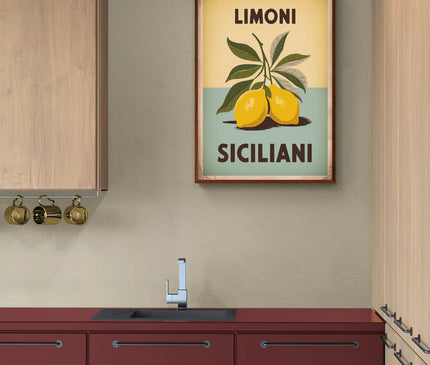 Affiche citron sicilien vintage copie