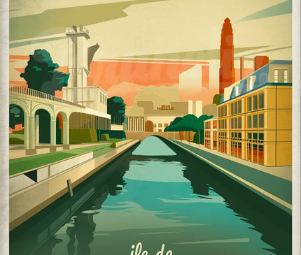 Affiche vintage île de Nantes