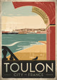 Affiche touristique Toulon port méditerranéen Art Déco