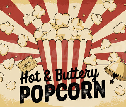 Affiche vendeur pop-corn vintage