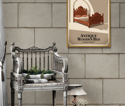 Affiche lit ancien vintage