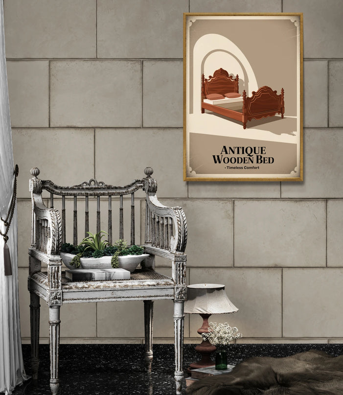 Affiche lit ancien vintage