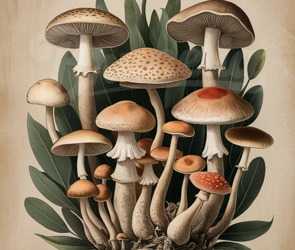 affiche champignon vintage
