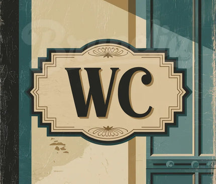affiche porte WC vintage