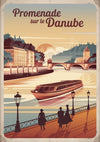 Affiche Promenade sur le Danube style Art déco