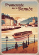 Affiche Promenade sur le Danube style Art déco