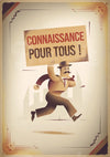 Affiche homme pancarte connaissance éducation rétro