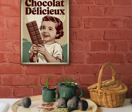affiche cuisine chocolaterie ancienne