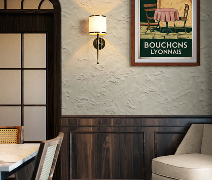 Affiche vintage bouchons traditionnels lyonnais