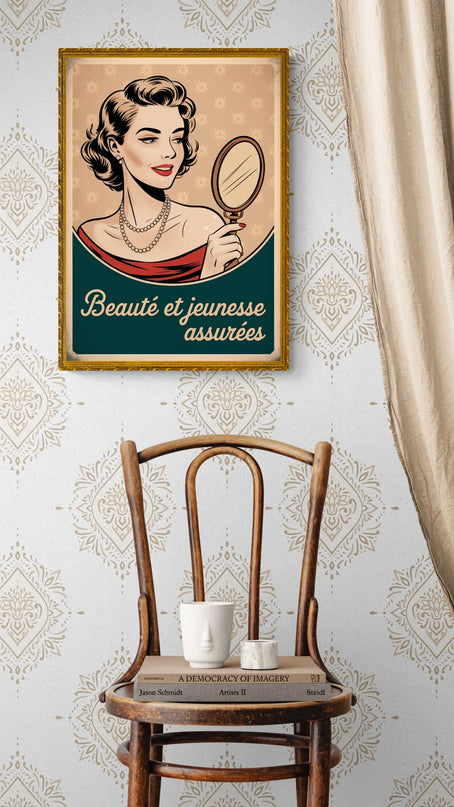 Affiche publicité crème beauté rétro
