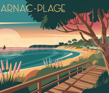 affiche vintage plage