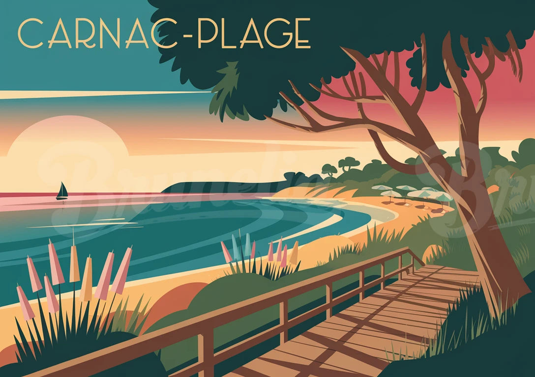affiche vintage plage