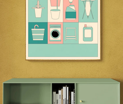 affiche mode d’emploi lessive rétro