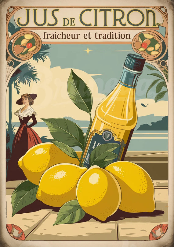 Affiche jus de citron vintage
